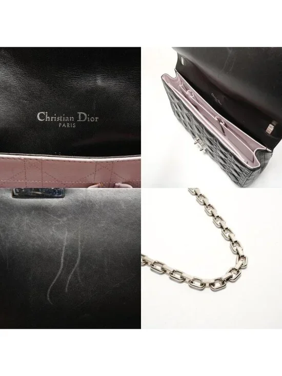 Dior Shoulder Bag Cannage Leather New Rock Chain Large - Picture 9 of 10